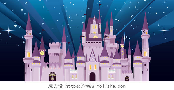卡通迪士尼城堡图案背景